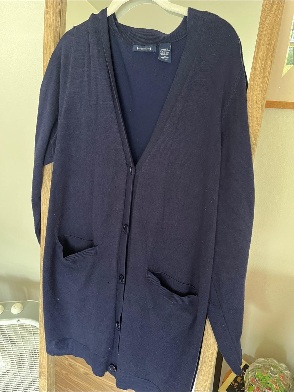 Navy Button-Front Women's Cardigan Sweater - Unbranded